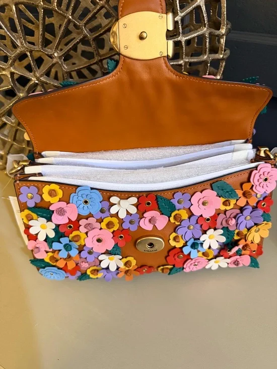 Coach Tabby Shoulder Bag 26 Floral Appliqué Nappa Leather CDZ35 - Picture 13 of 17